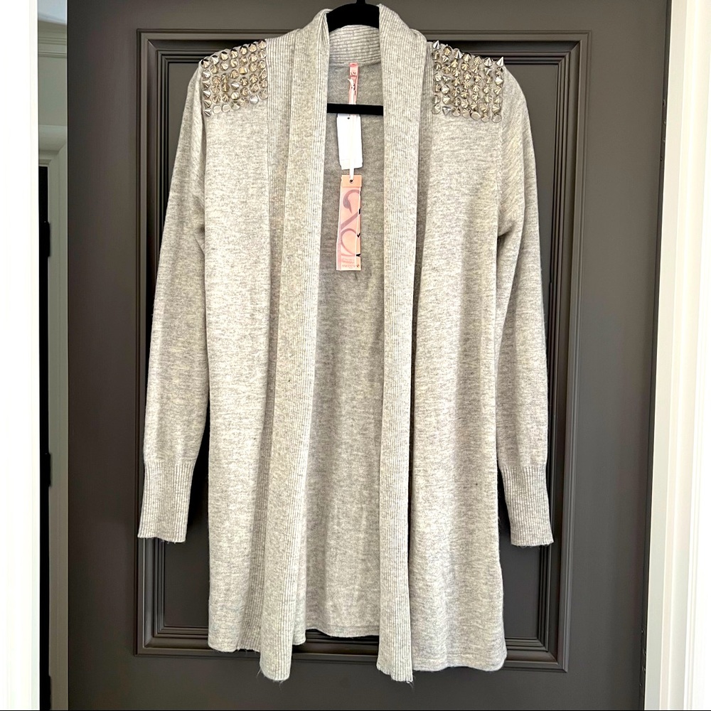NWT Sweewe Paris x LF studded shoulder cardigan